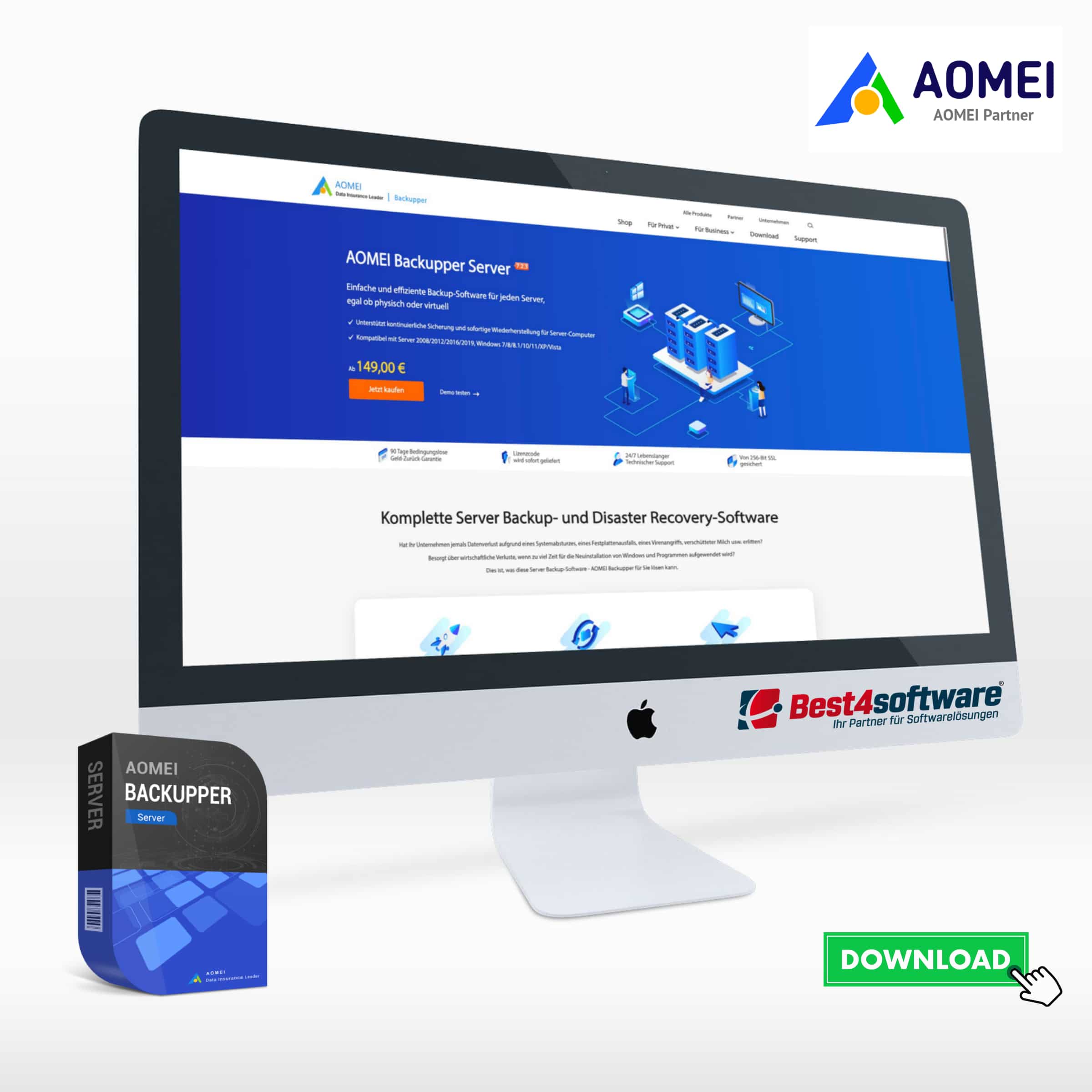 Best4software AOMEI Backupper Server Edition 79.99 € AOBSEA Backup und Wiederherstellen