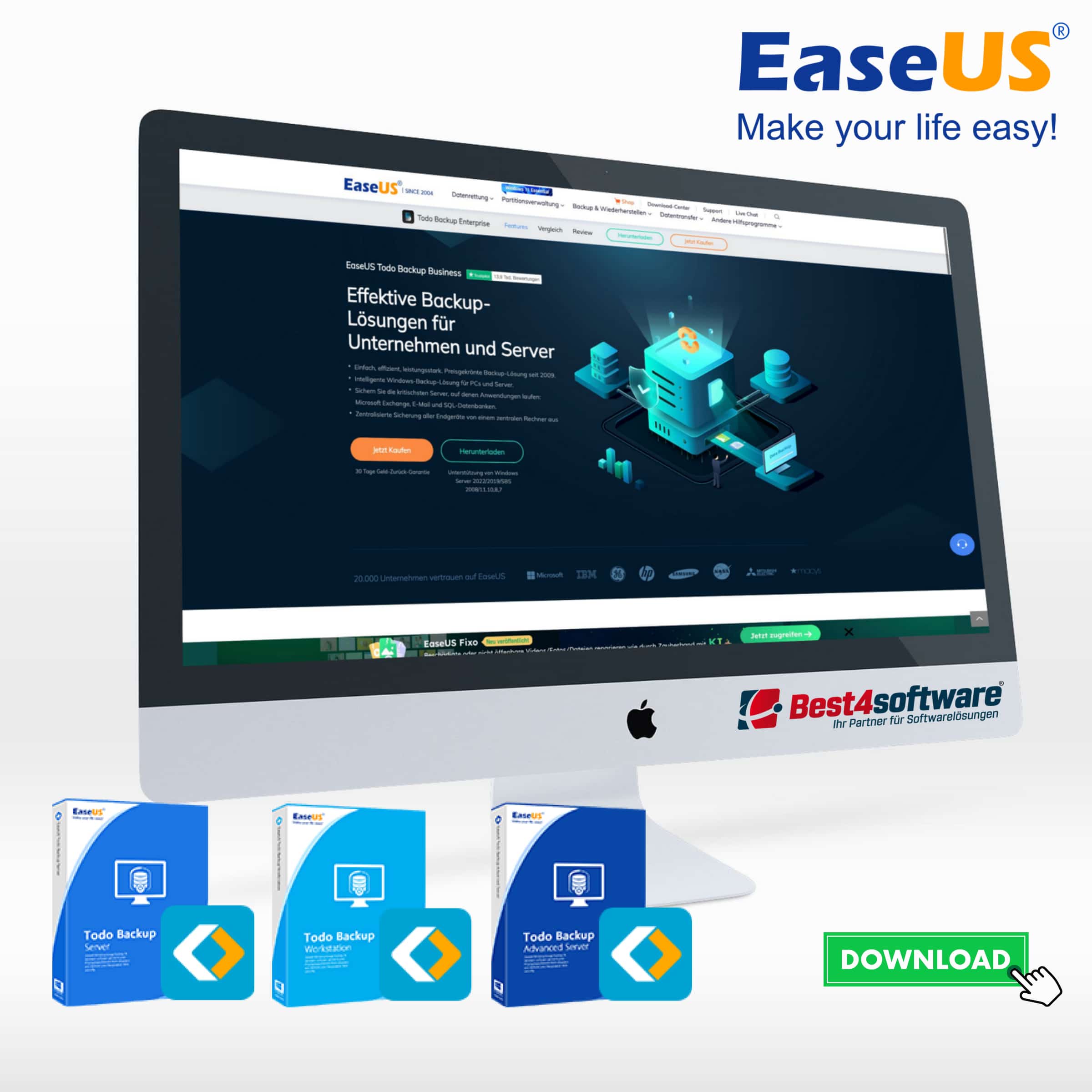 Best4software EaseUS Backup Center EUSBCAS1J 284 Backup und Wiederherstellen
