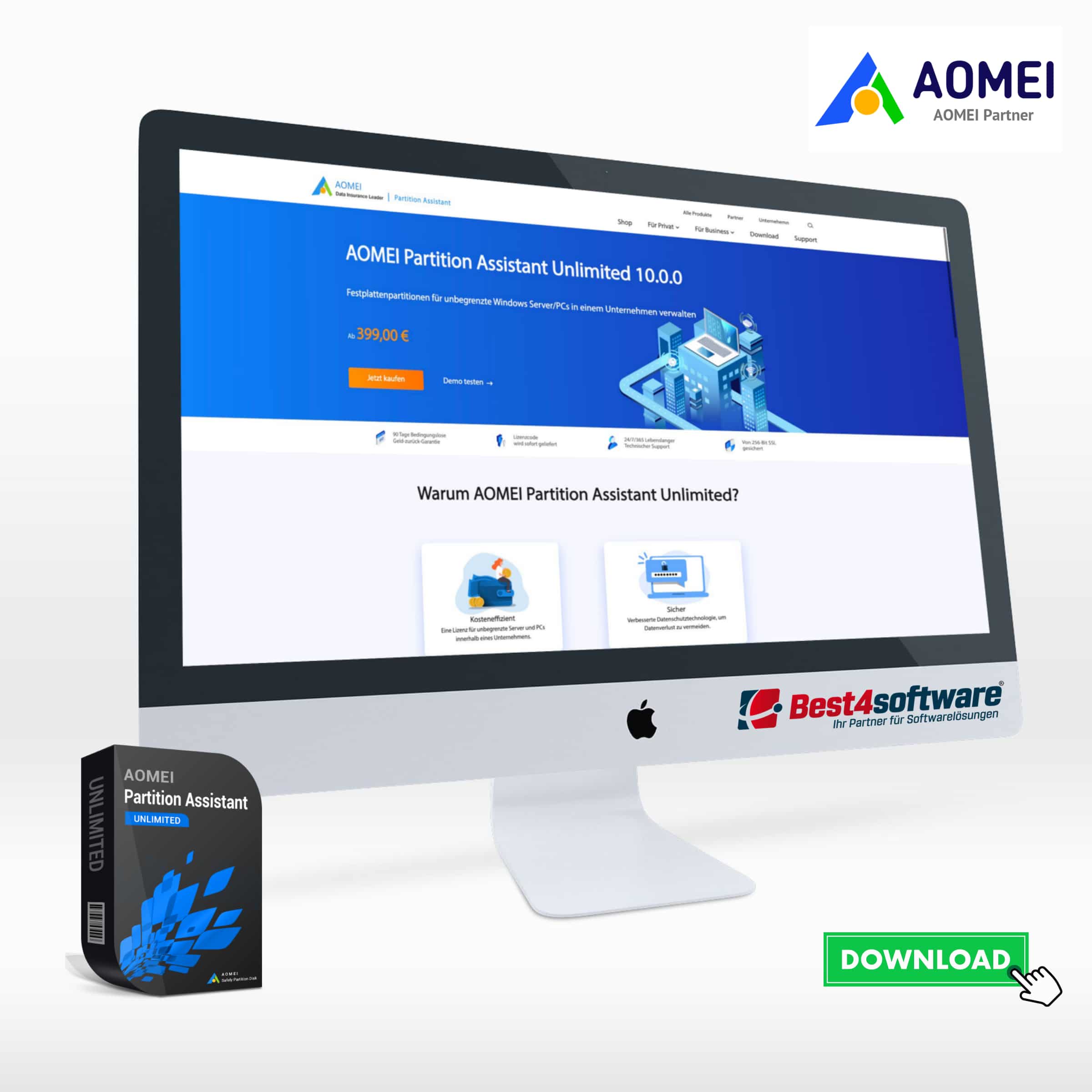 Best4software AOMEI Partition Assistant Unlimited Edition AOPAUEA 279 Partitions Manager