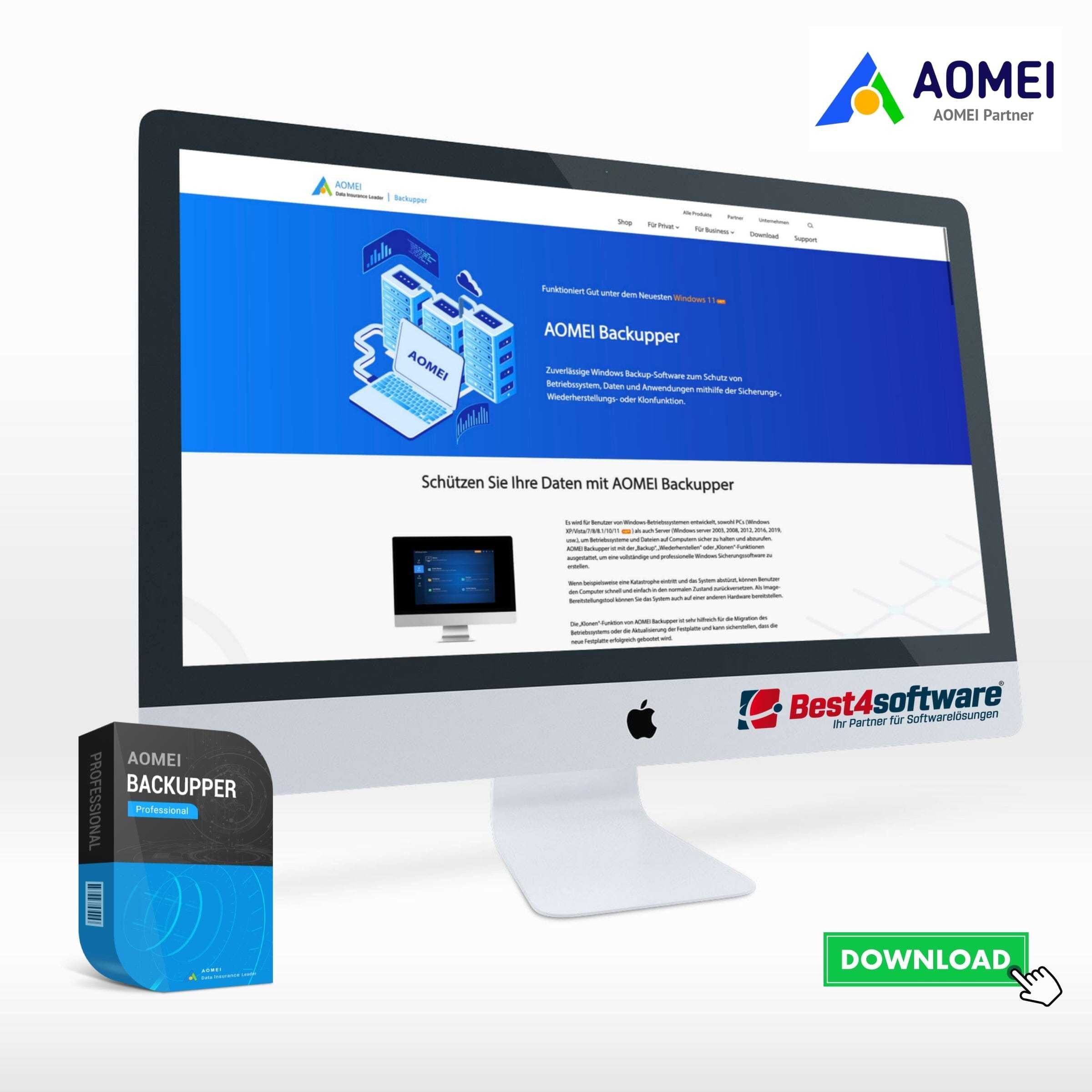Best4software AOMEI Backupper Pro & Partition Assistant Pro 49.99 € AOBPE2PCL&AOPAPL Backup und Wiederherstellen