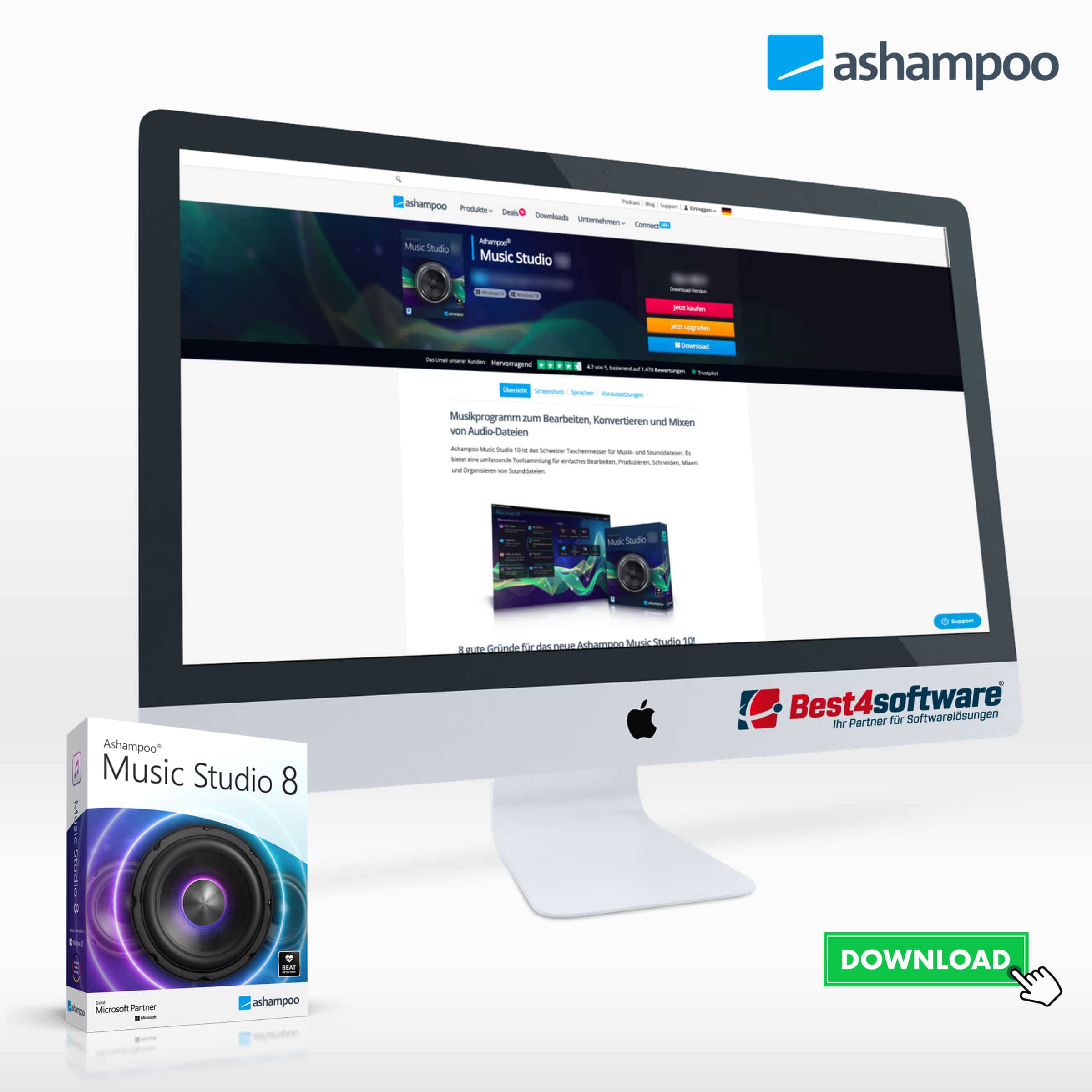 Best4software Ashampoo Music Studio 8 ASHMS8 9 Musikbearbeitung