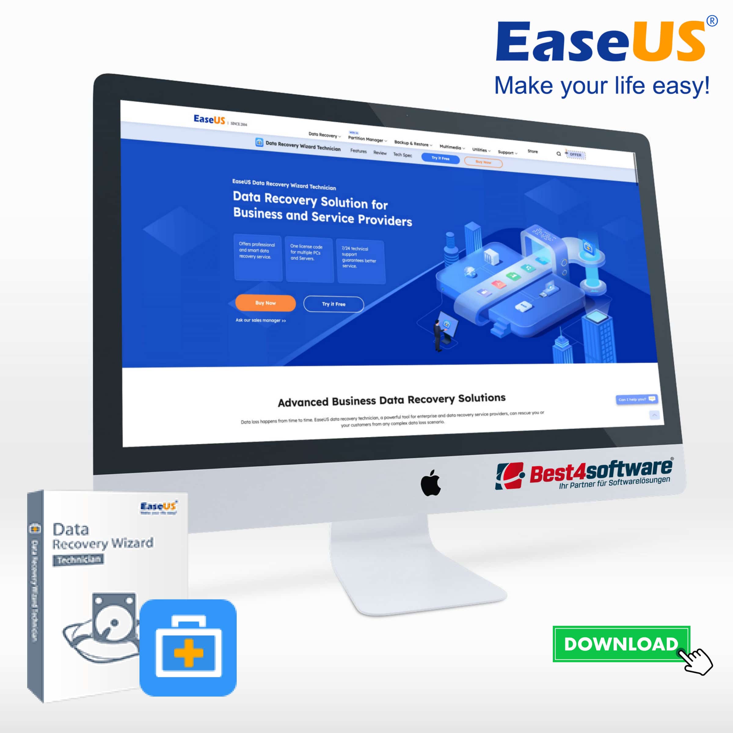 Best4software EaseUS Data Recovery Wizard Technician WIN EUSDRWTWAV 199 Backup und Wiederherstellen
