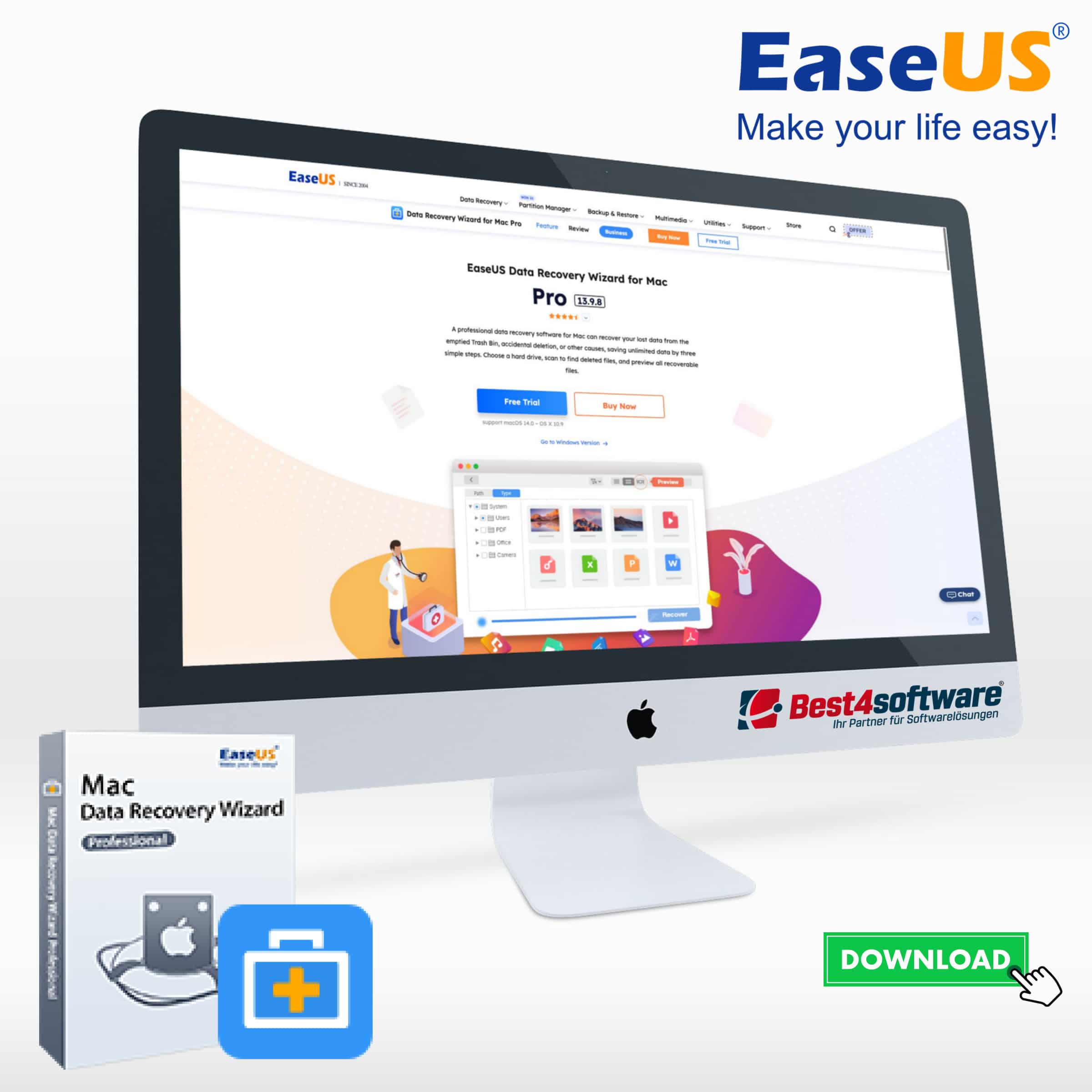 Best4software EaseUS Data Recovery Wizard for Mac EUSDRWMAV 49 Backup und Wiederherstellen