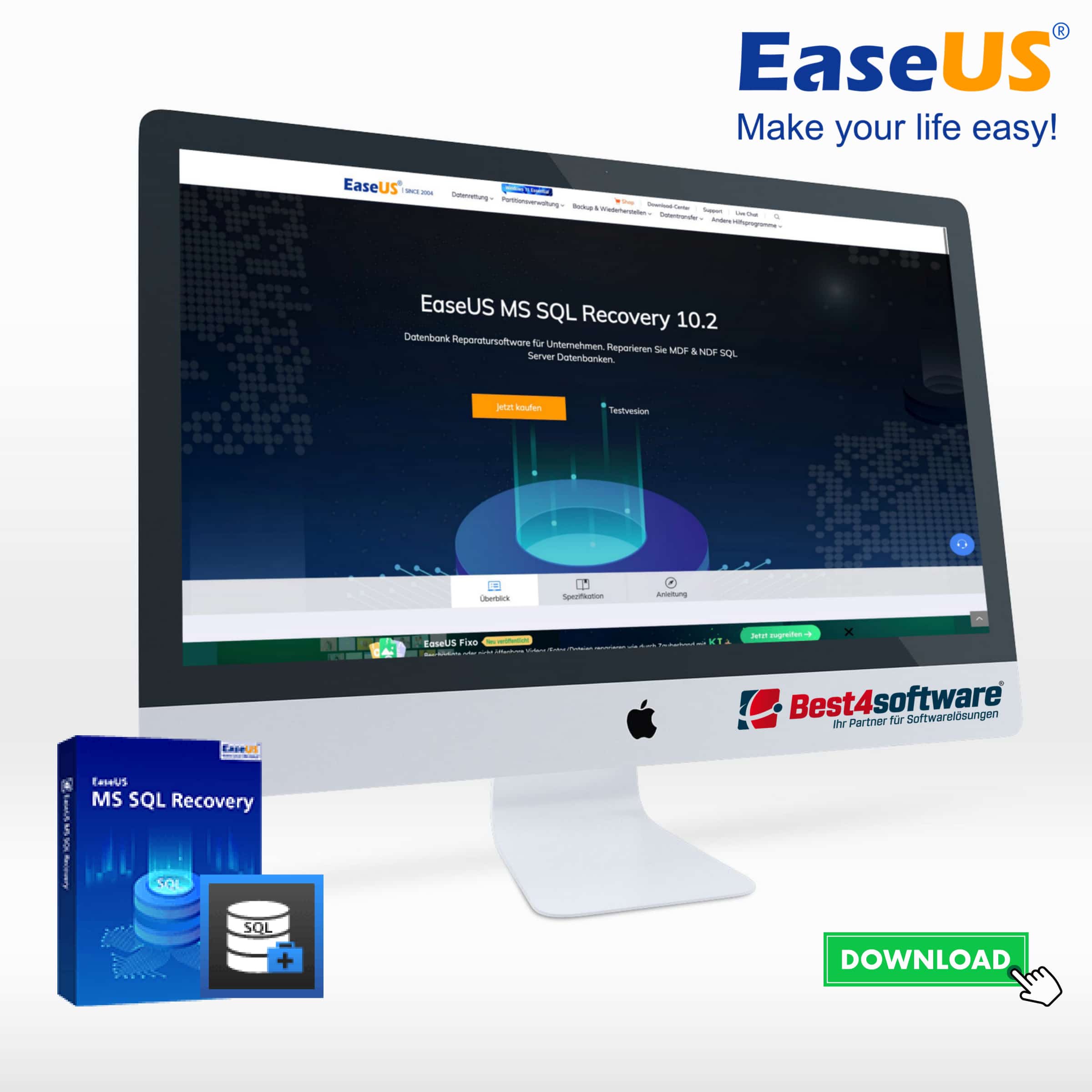 Best4software EaseUS MS SQL Recovery EUSMSSQLRL 324 Backup und Wiederherstellen