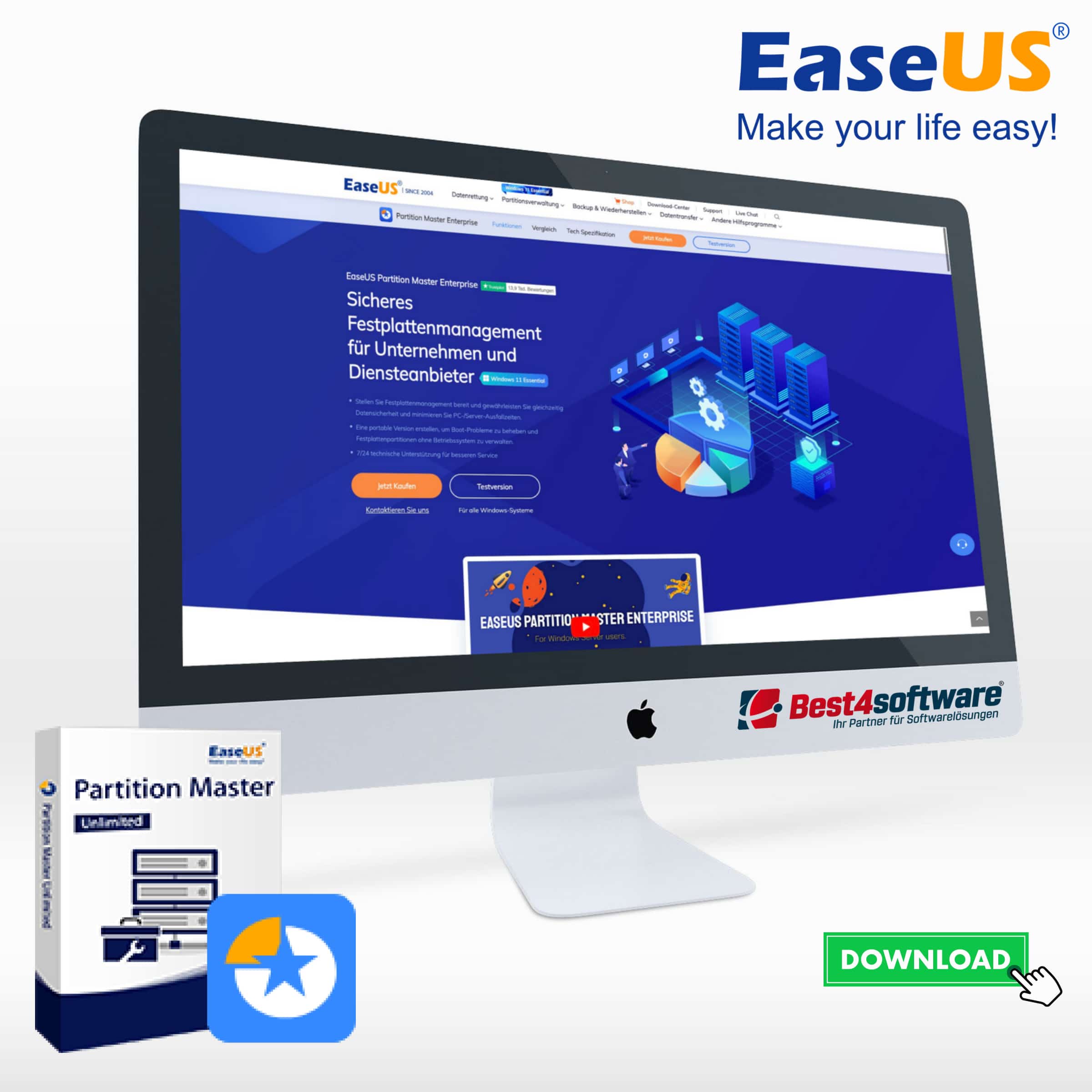 Best4software EaseUS Partition Master Unlimited EUSPMUAV 249 Partitions Manager