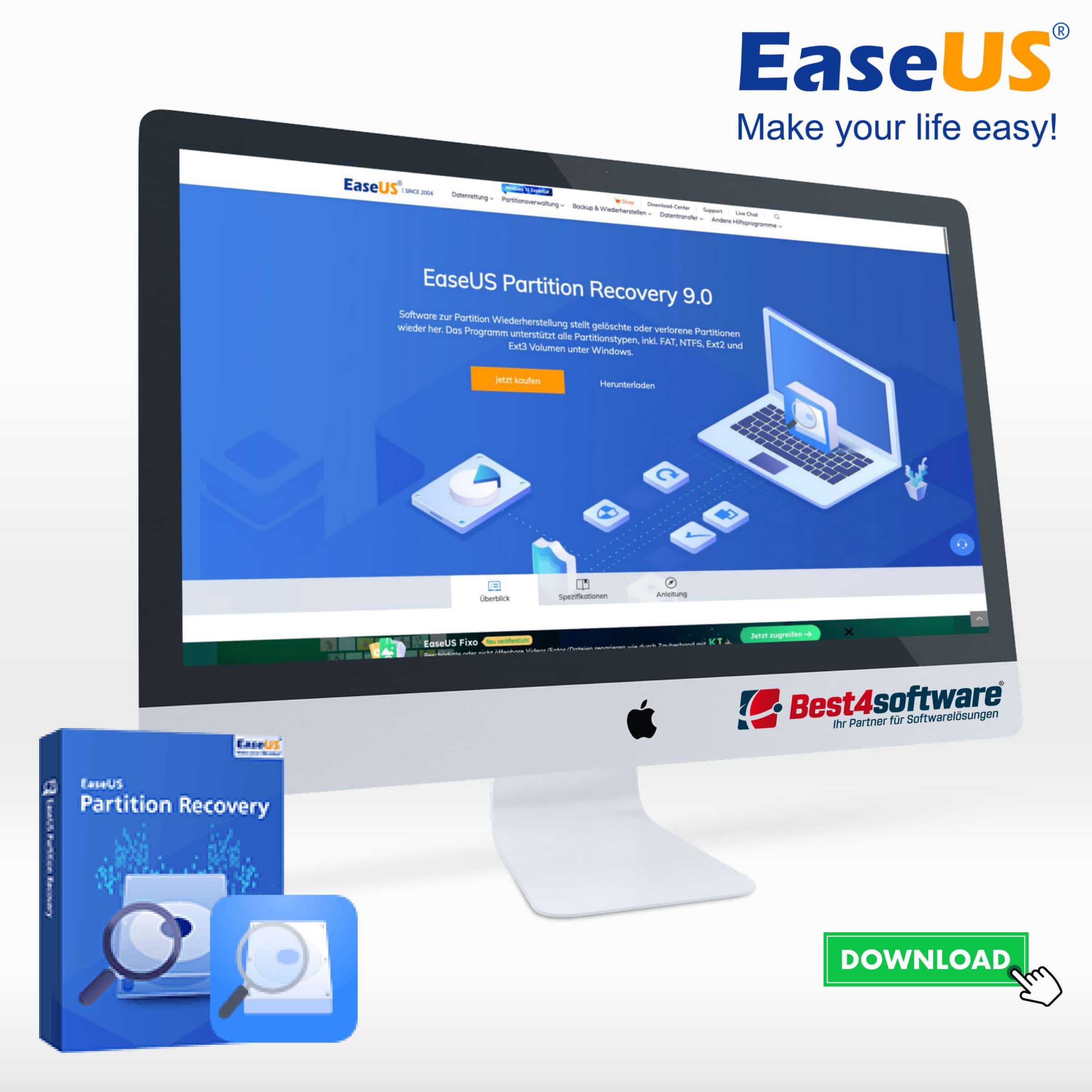 Best4software EaseUS Partition Recovery EUSPRL 74 Partitions Manager