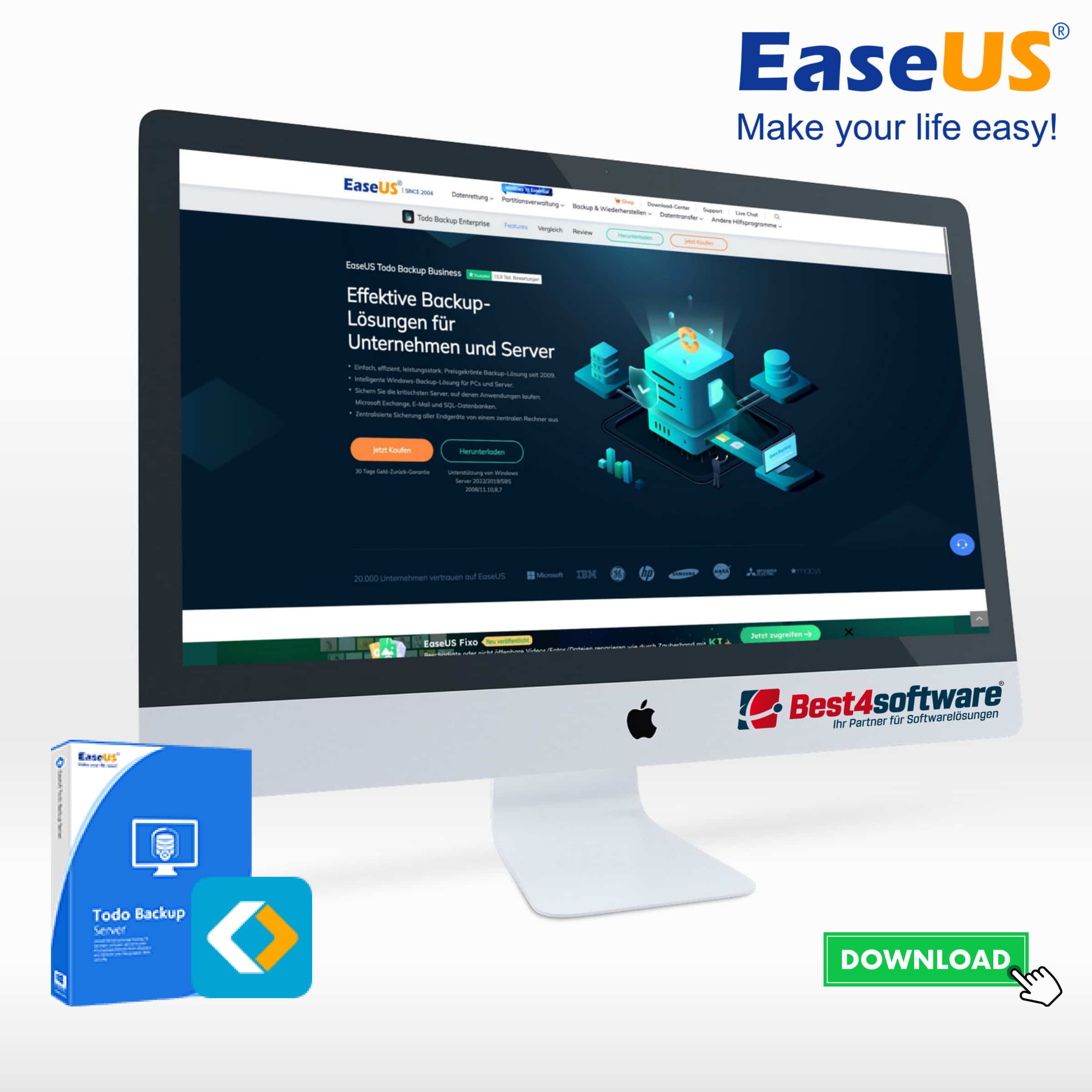 Best4software EaseUS Todo Backup Server EUSTBSAV 124 Backup und Wiederherstellen