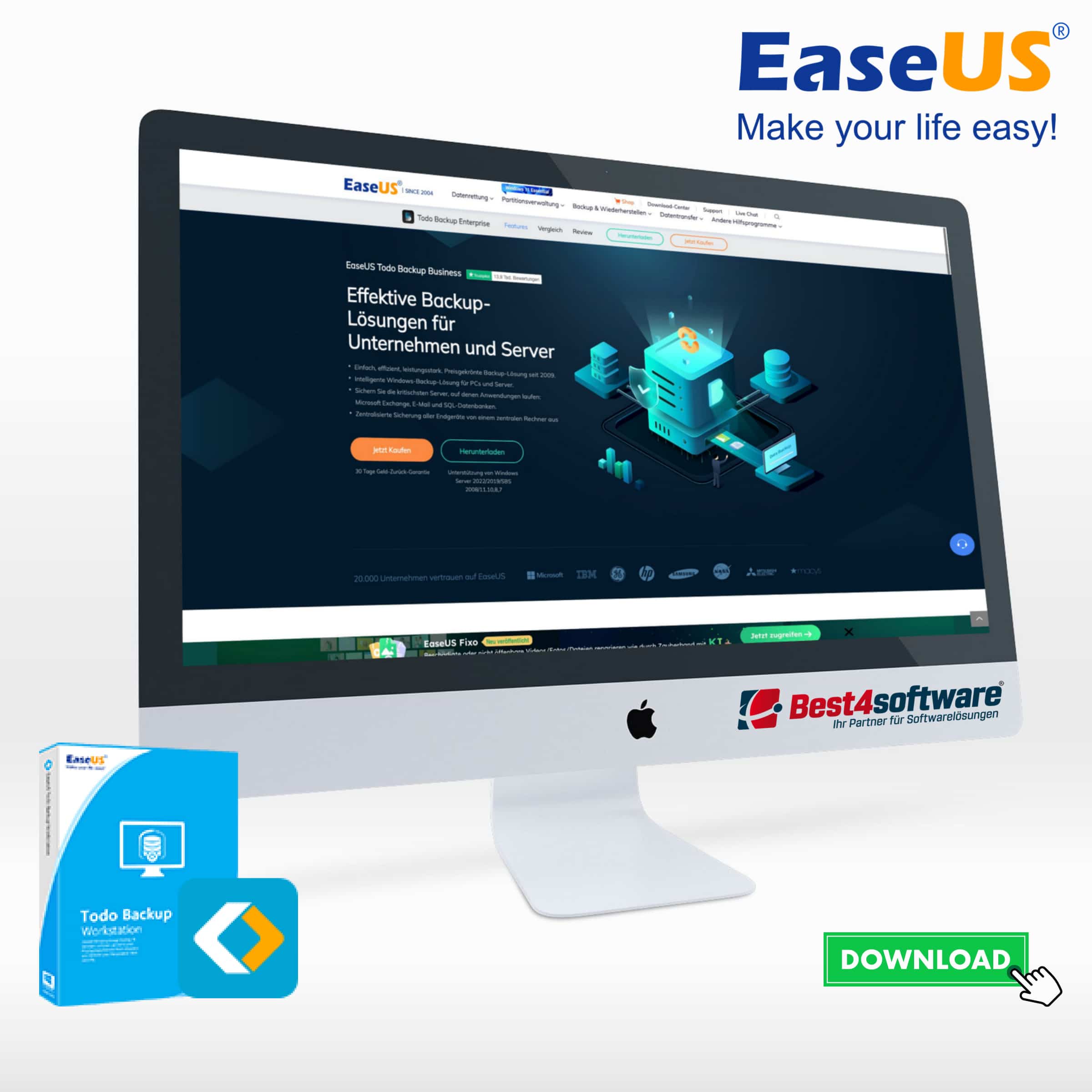 Best4software EaseUS Todo Backup Workstation EUSTBWAV 30 Backup und Wiederherstellen